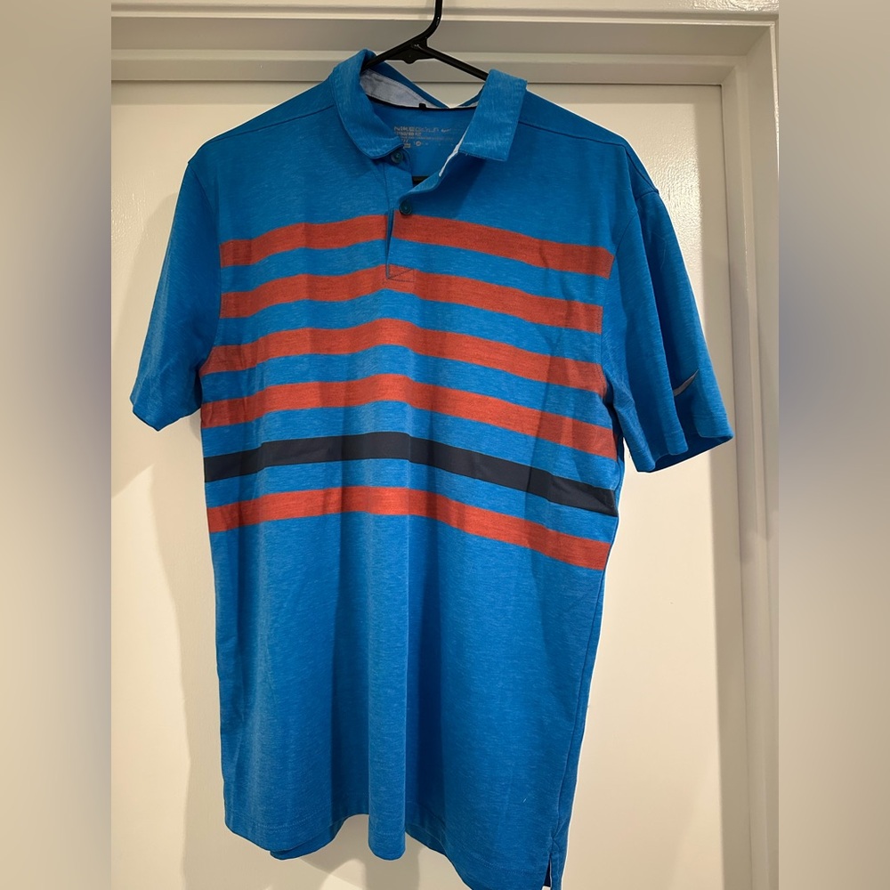 Nike Blue and Red Sporty Golf Polo